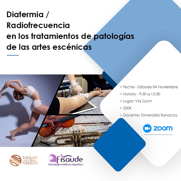 DIATERMIA RADIOFREQUÊNCIA NOS TRATAMENTOS DE PATOLOGIAS DAS ARTES CÉNICAS - VIA ZOOM - 04-11-2023